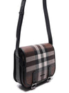 Check Print Leather Messenger Bag Dark Birch Brown - BURBERRY - BALAAN 4