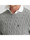 Embroidery Logo Cable Knit Top Grey - POLO RALPH LAUREN - BALAAN 5