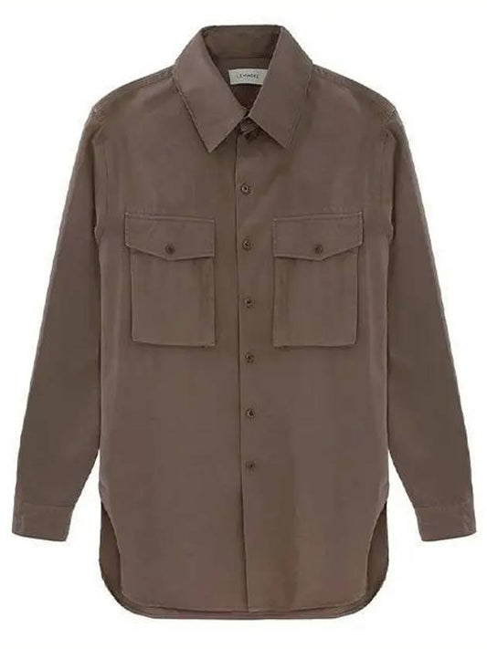 Chest Pocket Military Touch Long Sleeve Shirt Brown - LEMAIRE - BALAAN 2