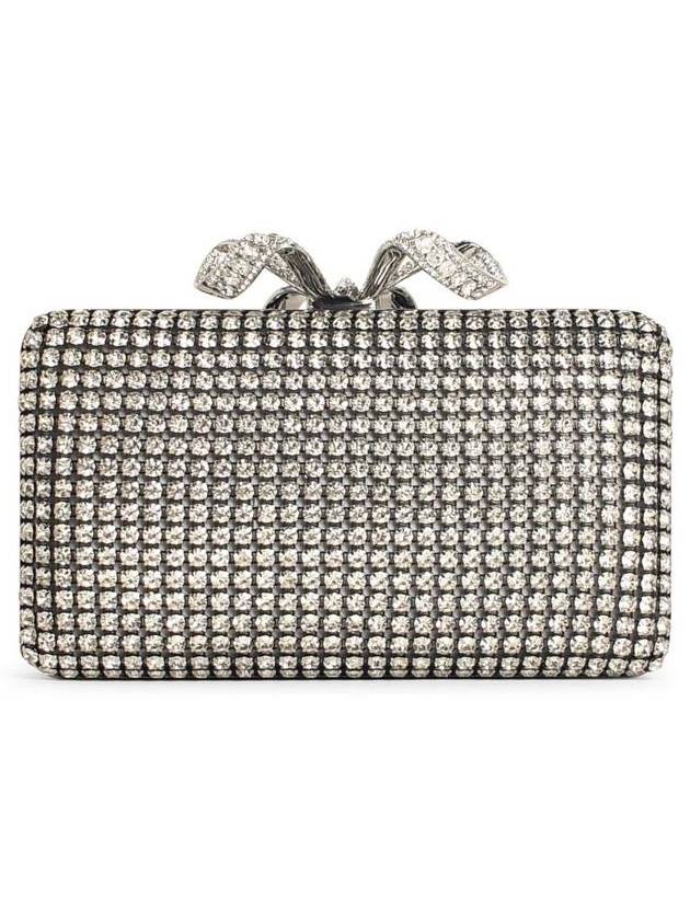 Self-Portrait 'Crystal Box' Silver Polyester Clutch - SELF PORTRAIT - BALAAN 3