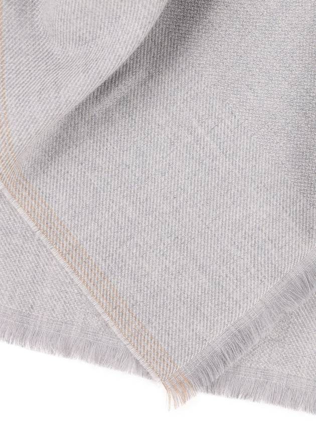 Wool Cashmere Muffler Pearl Gray - BRUNELLO CUCINELLI - BALAAN 3