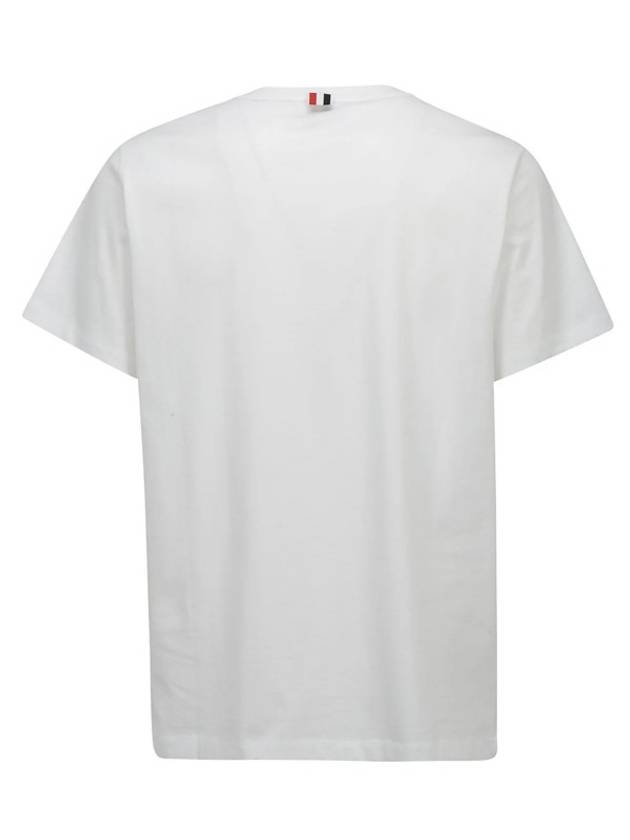 Men's Side Slit Relaxed Short Sleeve T-Shirt White - THOM BROWNE - BALAAN 3