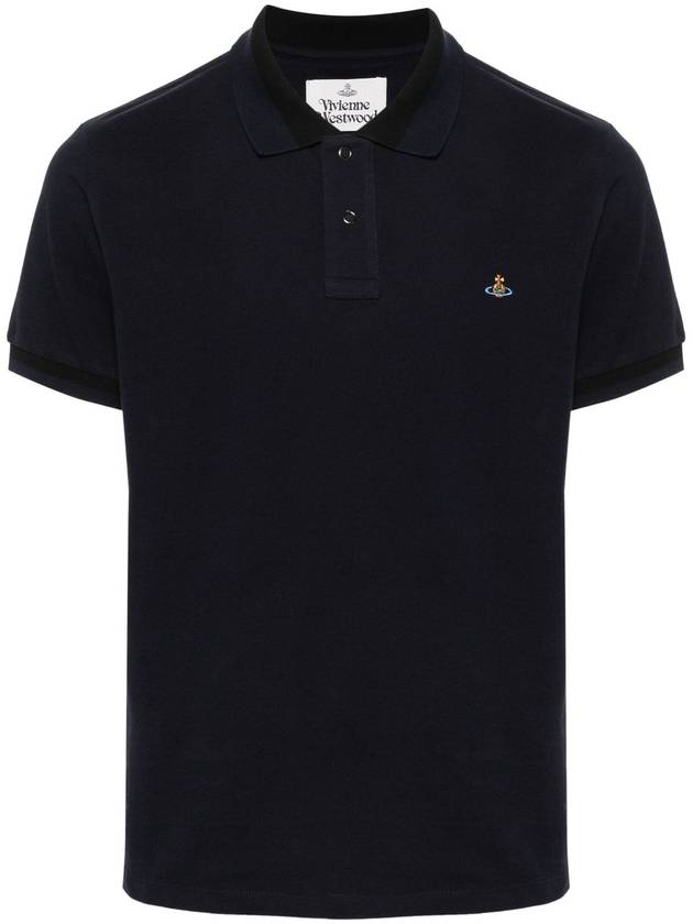 Classic ORB Logo Polo Shirt Navy - VIVIENNE WESTWOOD - BALAAN 2