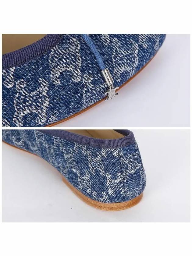 Triomphe Stamped Denim Flat Blue - CELINE - BALAAN 6