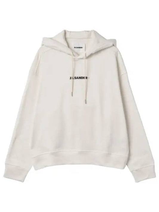 Logo Print Hooded White T Shirt Hoodie - JIL SANDER - BALAAN 1