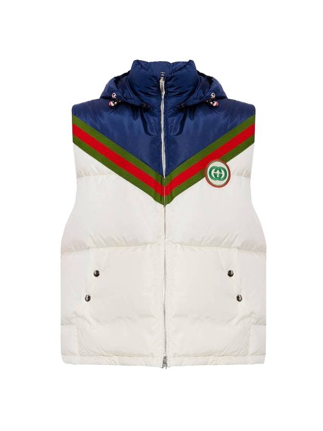 Logo Quilting Padding Vest White Navy - GUCCI - BALAAN 1