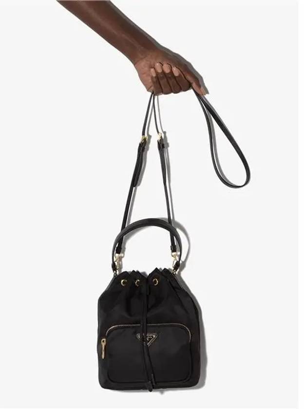 Duet Re-Nylon Bucket Bag Black - PRADA - BALAAN 10