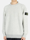 Logo Patch Mock Neck Lambswool Knit Top Light Grey - STONE ISLAND - BALAAN 3