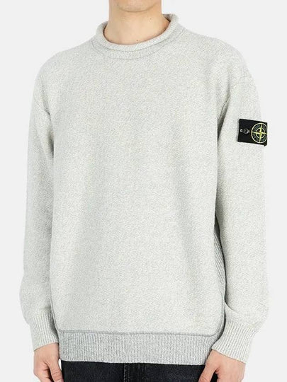 Logo Patch Mock Neck Lambswool Knit Top Light Grey - STONE ISLAND - BALAAN 2