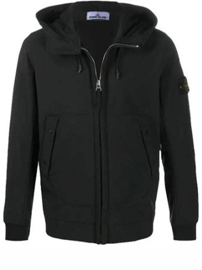 Wappen Patch Soft Shell R Fleece Hooded Jacket Noir - STONE ISLAND - BALAAN 2