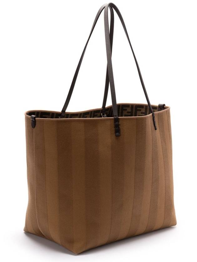 Roll Pequin Stripe Large Tote Bag Beige - FENDI - BALAAN 3