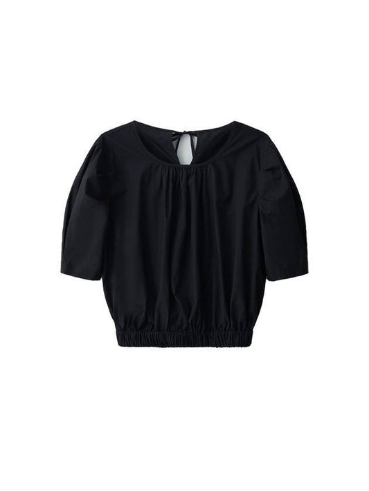 Rev shirring half blouse black - LESEIZIEME - BALAAN 1