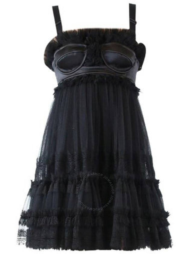 Burberry Ladies Black Tulle Corset Mini Dress Brand Size 2 US Size 0 - BURBERRY - BALAAN 1