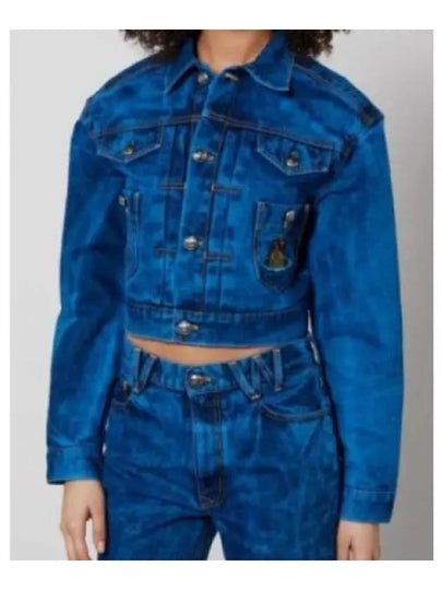 Marlene Crop Top Denim Jacket Blue - VIVIENNE WESTWOOD - BALAAN 2