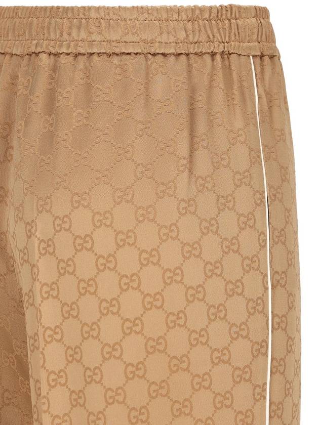 GG jacquard wide pants camel - GUCCI - BALAAN 4