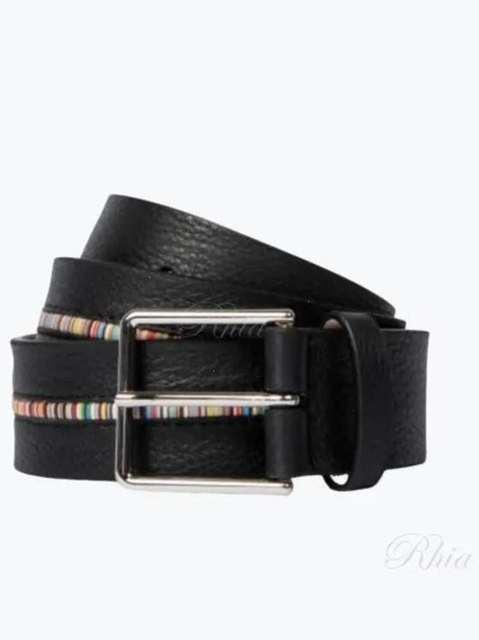 Signature Stripe Trim Belt Black - PAUL SMITH - BALAAN 2