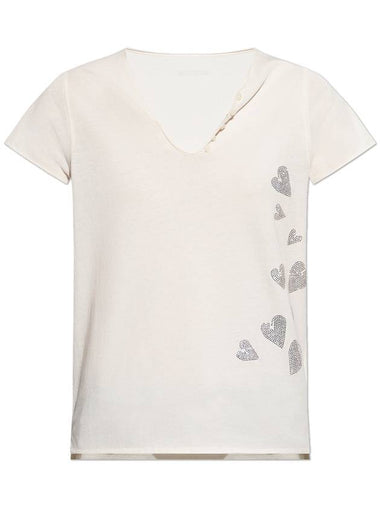 Zadig & Voltaire T-shirt Tunisien, Women's, Cream - ZADIG & VOLTAIRE - BALAAN 1