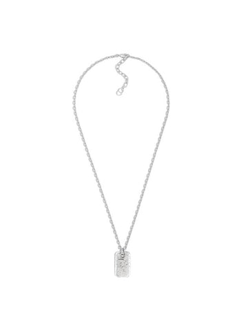 Oblique Plate Pendant Necklace Silver - DIOR - BALAAN 1