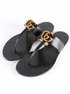 Marmont leather flip flops - GUCCI - BALAAN 1