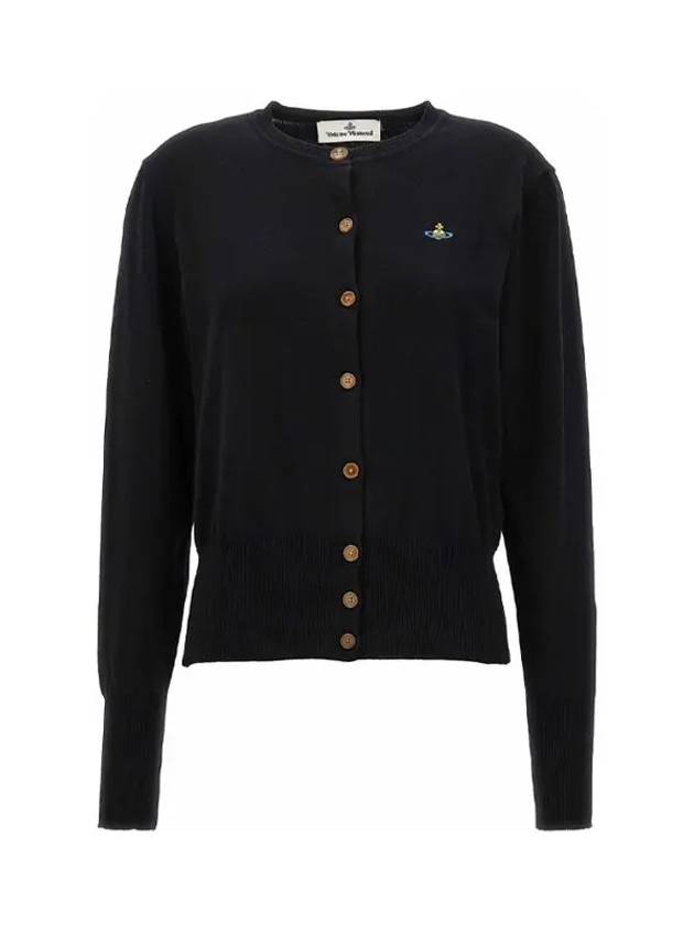 Bea Logo Wool Cardigan Black - VIVIENNE WESTWOOD - BALAAN 4