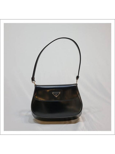 Cleo Brushed Flap Shoulder Bag Black - PRADA - BALAAN 2