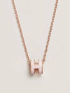 Mini Pop H Pendant Rose Gold Rose Dragee - HERMES - BALAAN 3