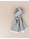 GG Jacquard Pattern Two-Tone Wool Silk Muffle Grey - GUCCI - BALAAN 2