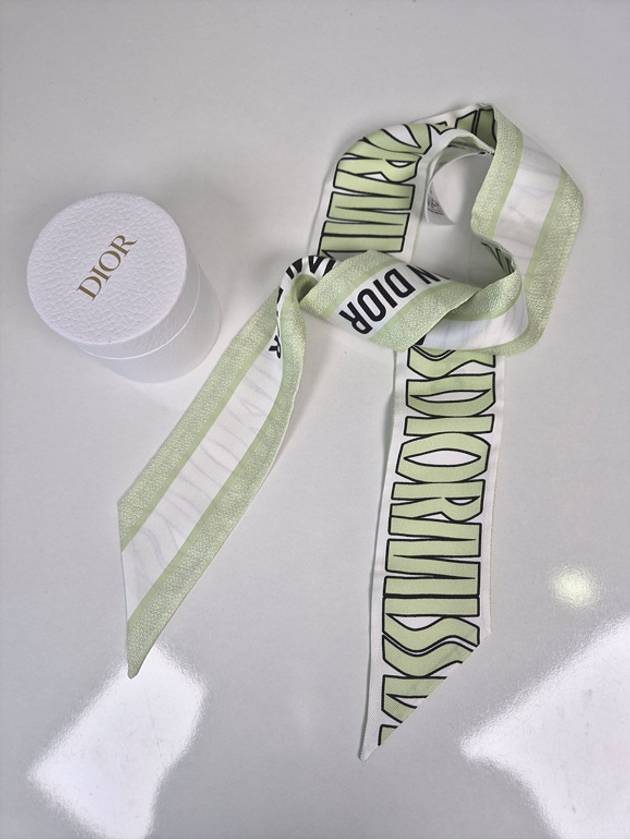 Miss Dior Allover Mitzah Silk Twill Scarf Green - DIOR - BALAAN 5