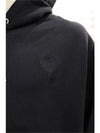 Heart A Logo Hoodie Black - AMI - BALAAN 6