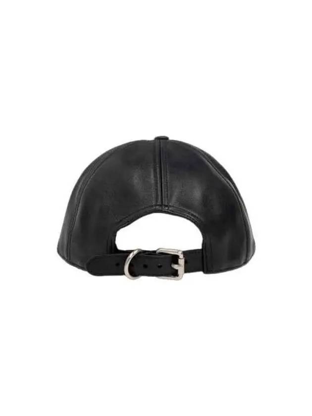 Embroidered Logo Leather Baseball Cap Black - JW ANDERSON - BALAAN 3