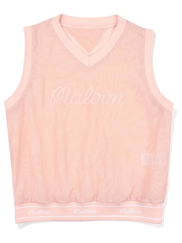 MARLBORN SCRIPT WOVEN VEST PINK WOMAN - MALBON GOLF - BALAAN 1