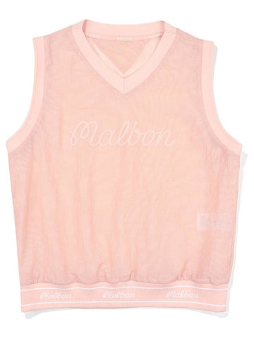 MARLBORN SCRIPT WOVEN VEST PINK WOMAN - MALBON GOLF - BALAAN 1