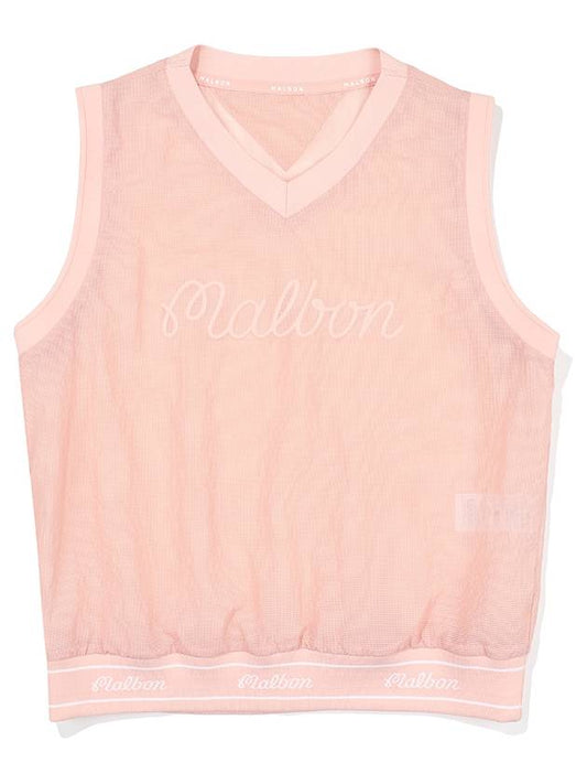 MARLBORN SCRIPT WOVEN VEST PINK WOMAN - MALBON GOLF - BALAAN 1