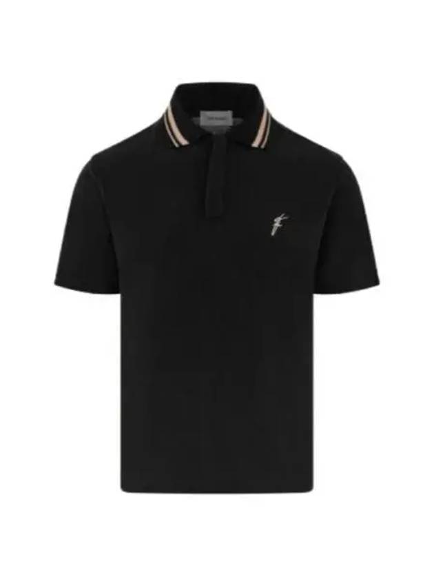 Embroidery Polo Shirt Black - SALVATORE FERRAGAMO - BALAAN 2