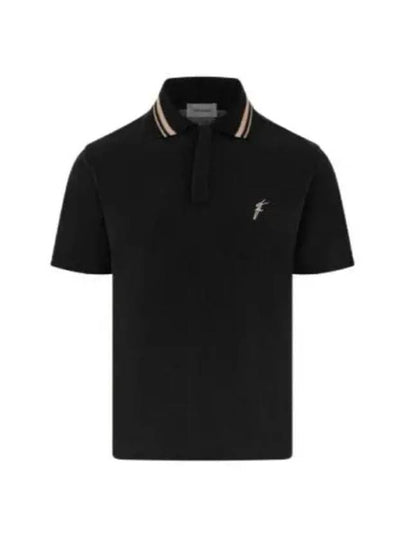 Embroidery Polo Shirt Black - SALVATORE FERRAGAMO - BALAAN 2