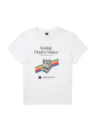 KODAK digital rainbow graphic slim fit short sleeve t shirt women white - KODO - BALAAN 1