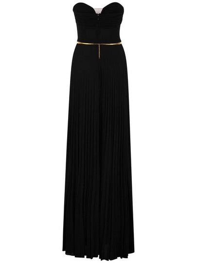 Pleated lurex jersey red carpet dress with belt - ELISABETTA FRANCHI - BALAAN 2