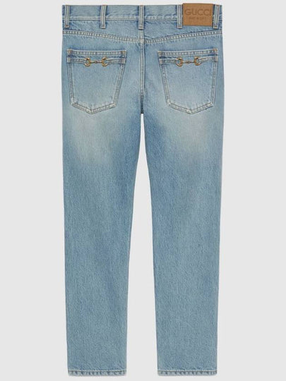 Horsebits Cotton Jeans Blue - GUCCI - BALAAN 2