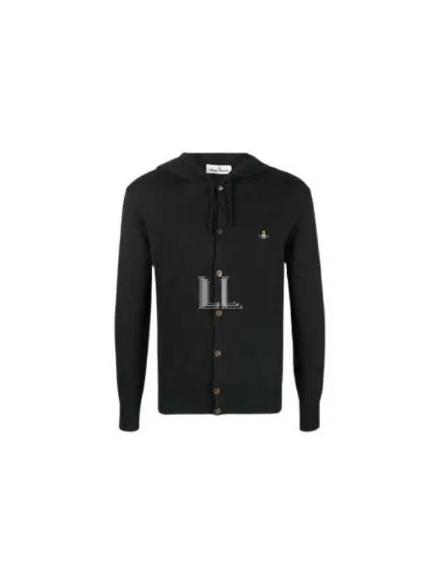 Logo Hooded Cardigan Black - VIVIENNE WESTWOOD - BALAAN 2