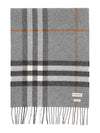 Giant Check Cashmere Scarf Grey - BURBERRY - BALAAN 2