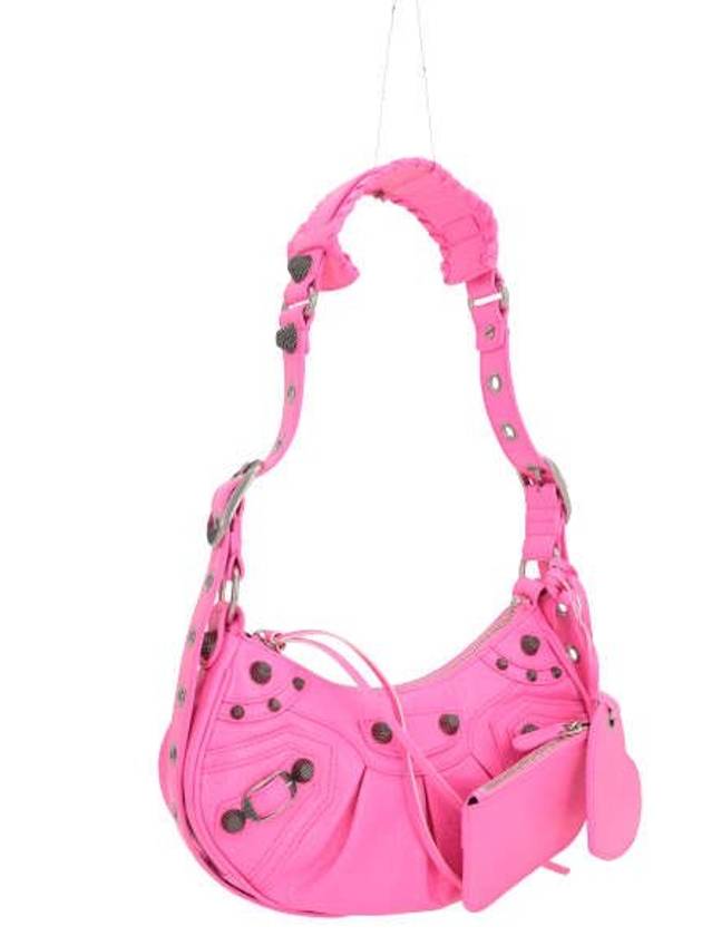 Le Cagole Lambskin Shoulder Bag Neon Pink - BALENCIAGA - BALAAN 3