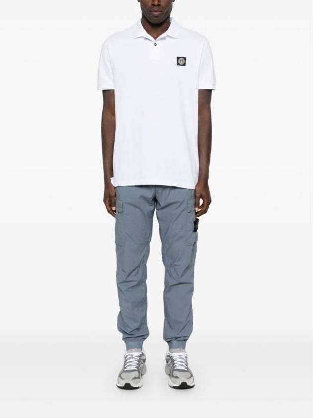 Organic Cotton Elastane Pique Polo White - STONE ISLAND - BALAAN 3