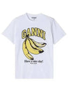 Basic Jersey Banana Relaxed Short Sleeve T-Shirt White - GANNI - BALAAN 2