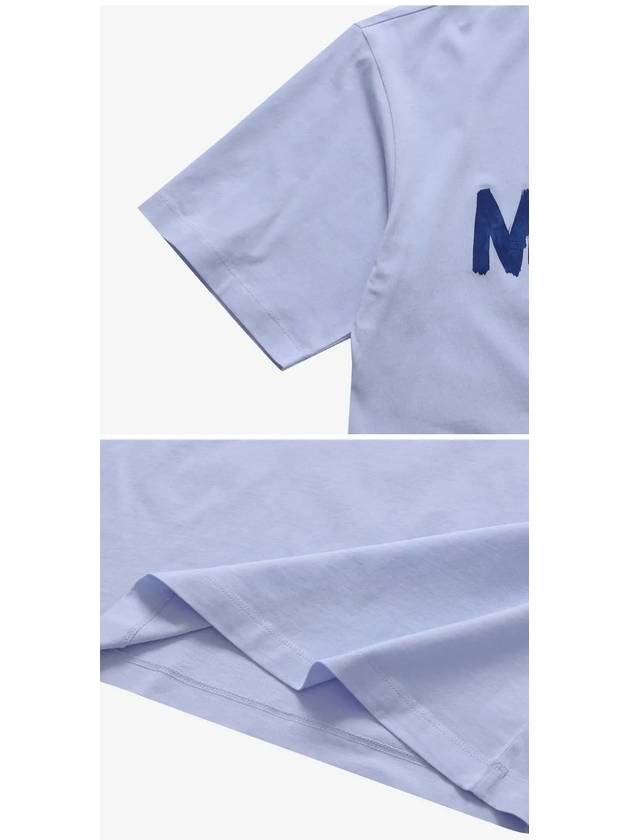 Logo Lettering Boxy Fit Short Sleeve T-Shirt Illusion Blue - MARNI - BALAAN 4