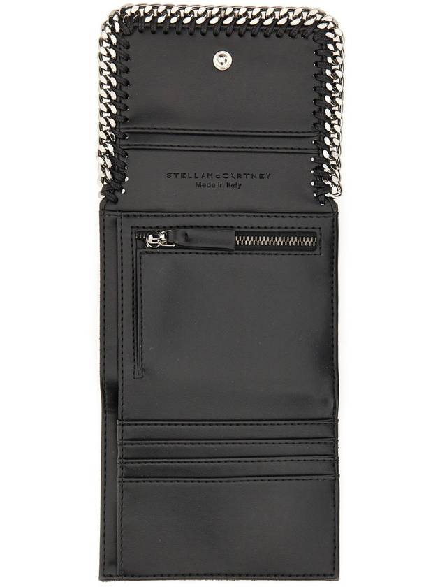 Silver Falabella Small Flap Ring Wallet Black - STELLA MCCARTNEY - BALAAN 3