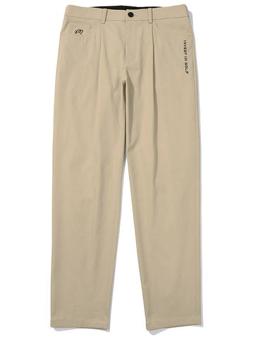 Basic straight fit one tuck pants BEIGE MAN - MALBON GOLF - BALAAN 1