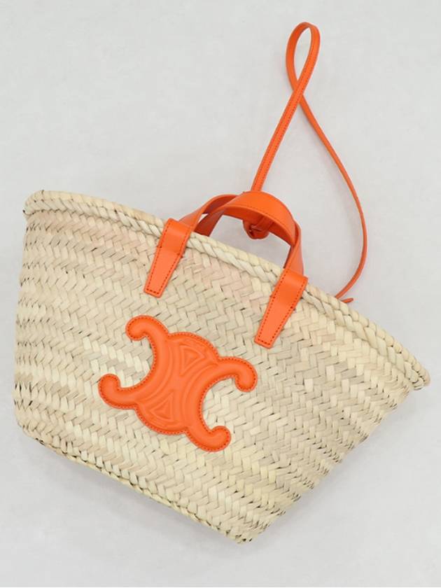 CEINE Orange Logo Rattan Tote Bag - CELINE - BALAAN 9