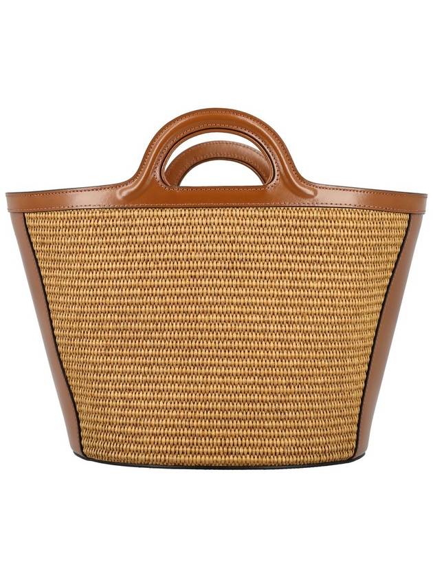 Leather Raffia Tropicalia Tote Bag Rosiena - MARNI - BALAAN 5