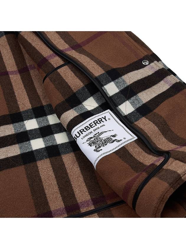 Quilted Check Wool Blend Bomber Jacket Dark Birch Brown - BURBERRY - BALAAN 11