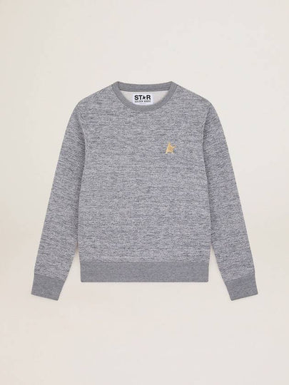 Women's Gold Star Athena Sweatshirt Melange Grey - GOLDEN GOOSE - BALAAN 2